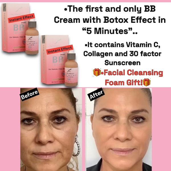 BB Cream Botox and Nourishing Effect • Botox Effect • -Wrinkle Remover • Face Foundation • Wrinkle Filler + Gifted