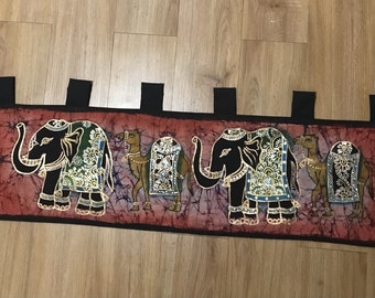 Indian style wall Tapestry with hand painted elephants and camels