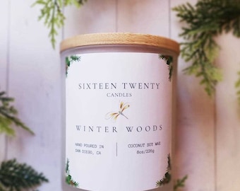 Winter Woods - Holiday Scent, homemade, Coconut Soy Wax, Gift Idea