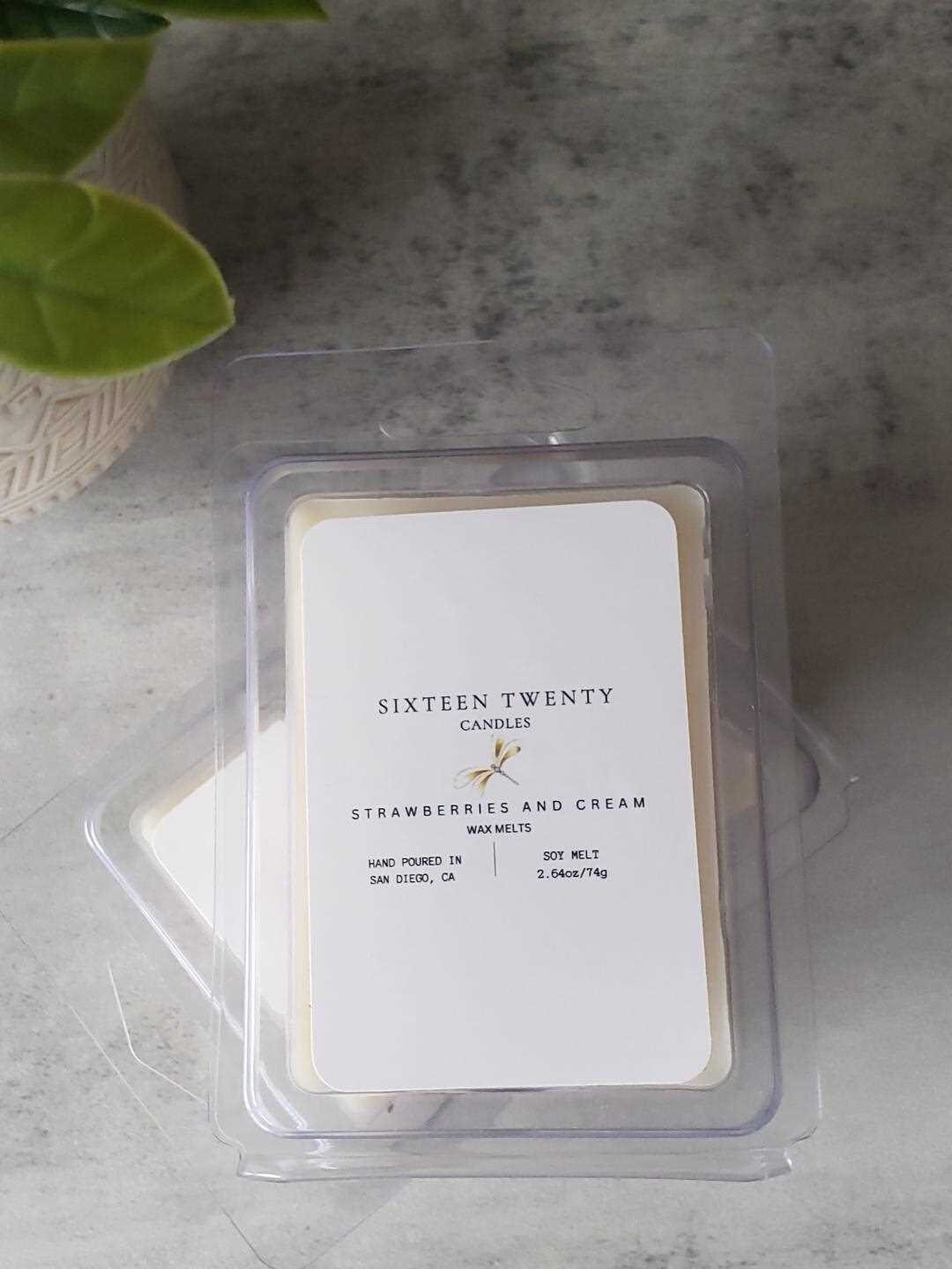 Strawberries and Cream Wax Melts Homemade, Soy Wax, Reminiscent of