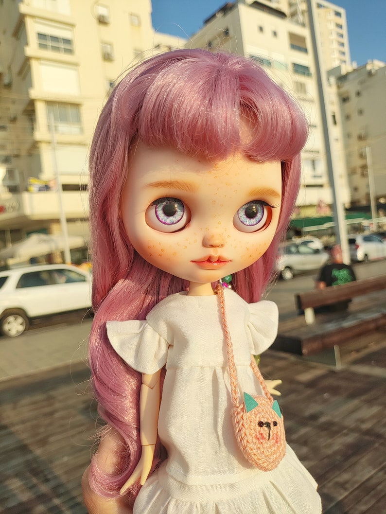 Кукла София на заказ Блайт ОАК вязаная кочья сумка леденец - Etsy
