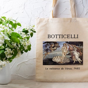 Tote Bag Art "La Naissance de Vénus" – Sac Fourre-Tout Imprimé – Tote Bag Peinture – Sac Coton Recyclé – Sac Femme Homme Écoresponsable love