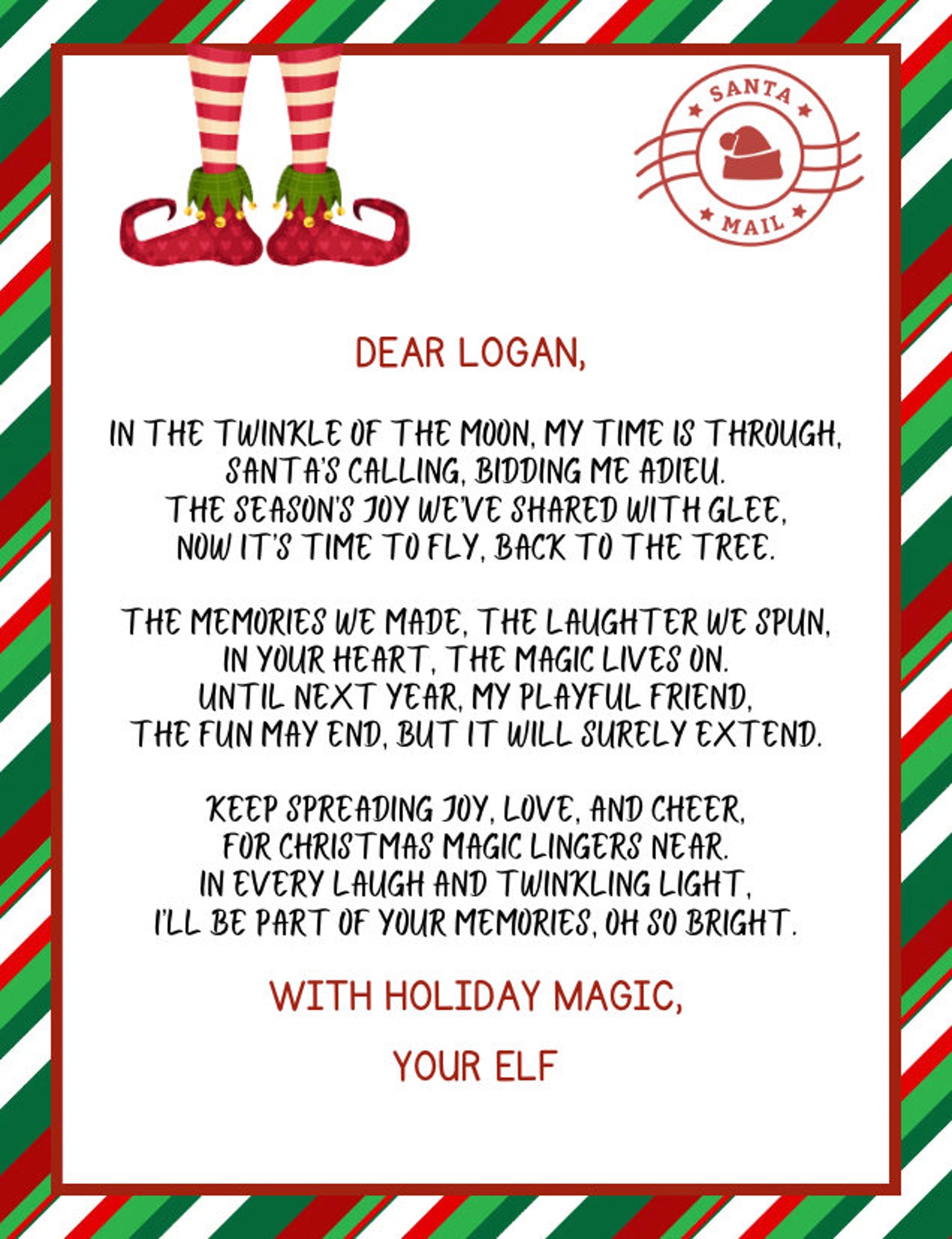 EDITABLE Elf Arrival Letter, Elf on the Shelf First Time Arrival Letter