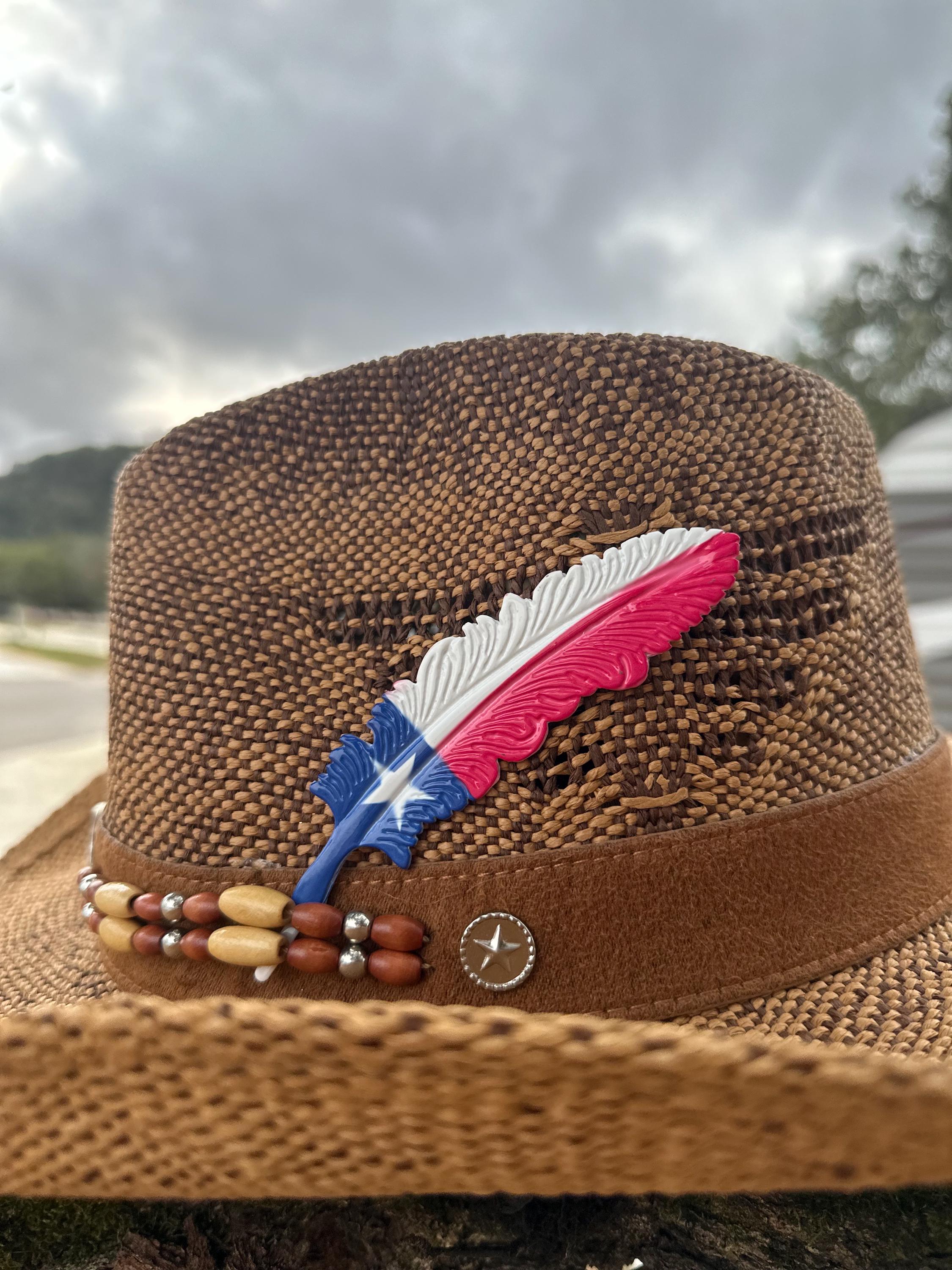 HAT  Cowboy/ Texas style  in Tobacco suede with brown feather NWOT Falcon Suede Men main image 2