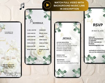 wedding video invitation digital eCard invitation With Music, Animated Card, Editable Electronic Invitation, Wedding E-invite