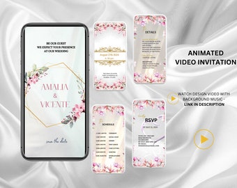 Wedding Video Invitation, Wedding Animated Card, Digital Electronic INVITATION, Custom Wedding Invite, Personalized Video Evite