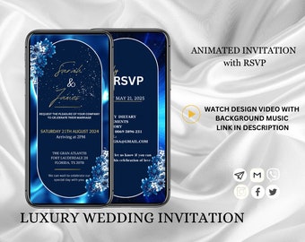 wedding video invitation digital eCard invitation With Music, Animated Card, Editable Electronic Invitation, Wedding E-invite