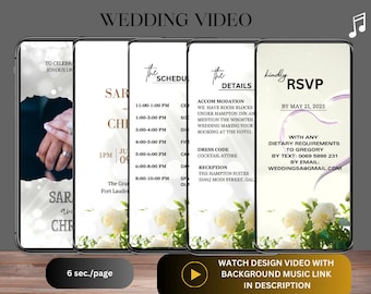 wedding video invitation digital eCard invitation With Music, Animated Card, Editable Electronic Invitation, Wedding E-invite