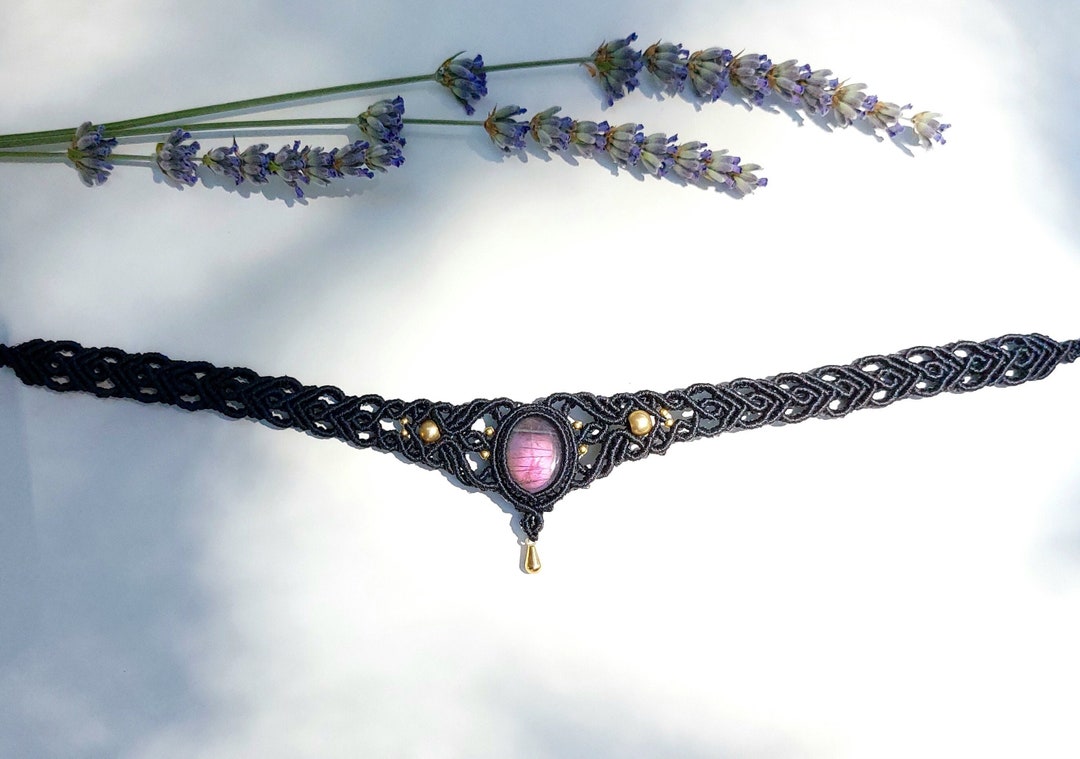 Bohemian Handmade Macrame Chocker Light Purple