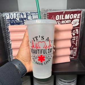 Grey&#39;s Anatomy It&#39;s a Beautiful Day To Save Lives Cup | Greys Anatomy Inspired