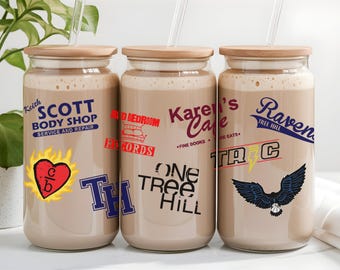 One Tree Hill OTH Collage Symbols 16oz Libbey Glass Cup | One Tree Hill Inspired