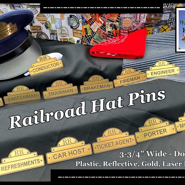 Railroad Hat Name Pins - Name Badges