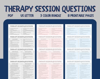 Therapy Session Questions Bundle, Therapy Counseling Notes Template, Therapy Clinical Tools, Progress Notes, Therapy Documentation Reference