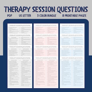 Therapy Session Questions Bundle: Clinical Tools & Notes (PDF)