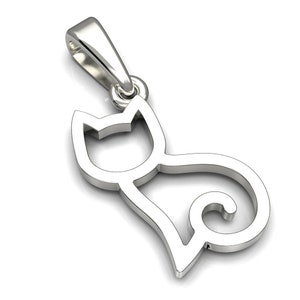 925 Sterling Silver Cat Pendant, Cat Necklace, Cute Cat Pendant, Cat Jewellery, Cat Lover Necklace, Gift for Her, Birthday Gift, Cat Charm