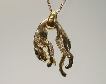 Collar con colgante de pantera en plata 925, joyería unisex con animales.