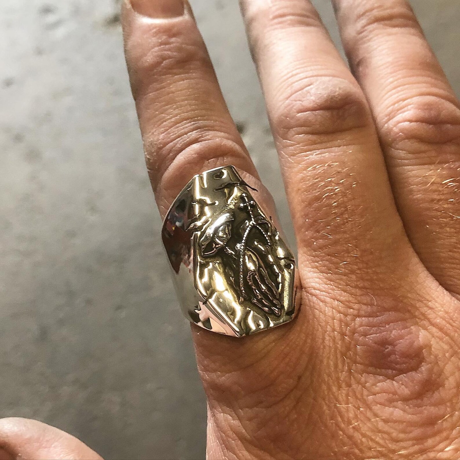 Relign Handpiece Praying Hands Signet Ring for Men | Religious Christian Cross Jewelry ...