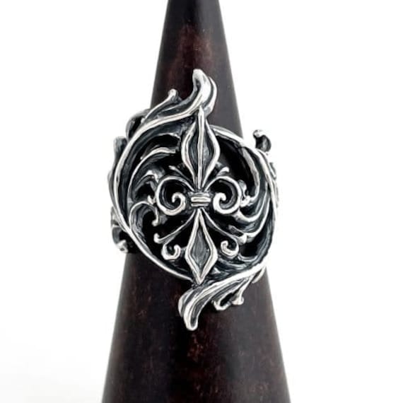 Fleur De Lis Ring, 925 Sterling Silver Fleur-de-lys Ring, French