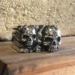 Skull 925 Sterling Silver Ring, Gothic Ring, Gift For Him, Skull Silver Ring, Handmade Jewelry, Silver Skull Ring, Biker Rings, silver Rings