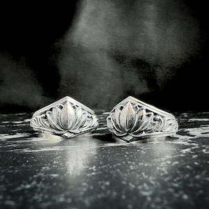 Lotus Ring - Handgemachter 925 Sterling Silber Lotus Ring - Lotus Blume Ring - Geschenk für sie - Versprechen Ring - Blume Ring - Lotus Blume Schmuck
