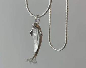 Colgante de delfín en plata de ley, collar con animales marinos