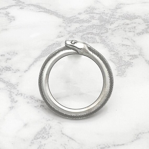 Bague serpent en argent 925, bague serpent Ouroboros pour homme en