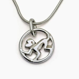 Monkey Charm, Monkey Pendant, Monkey Necklace, 925 Sterling Silver monkey Pendant, Unique Jewelry, Monkey Jewellery, Animal Jewelry