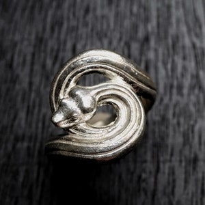 Twisted Snake Ring, Ouroboros Snake 925 Sterling Silver Mens Ring, Snake Rings for Her, Unique Serpent Jewelry for Men, Silver Snake Ring