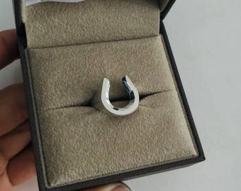 Sterling Silver Horseshoe Ring: Lucky Charm, Western Style