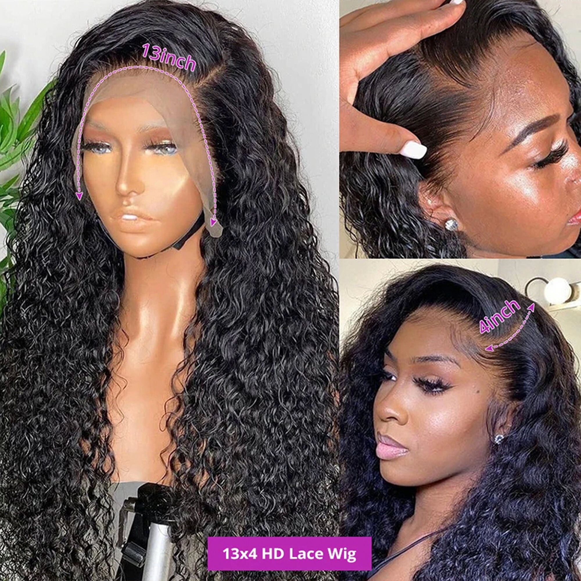 Curly Human Hair Wig - Etsy Norway Curly Human Hair Wig - Etsy Norway