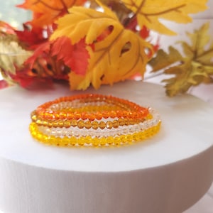 Fall Glass Bead Bracelets | Autumn Jewlery | Stacked Bracelet