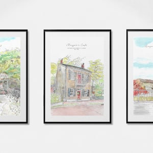 Centro histórico Main Street St. Charles, MO / AGRUPACIÓN de 3 / Arte imprimible 8x10 / Habitación de invitados, oficina y decoración del hogar /