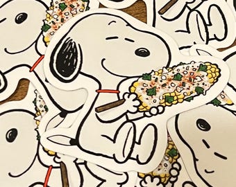Snoopy with an Elote