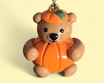 Pumpkin Bear Keychain
