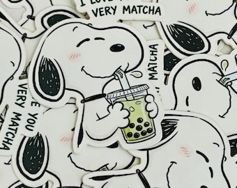 I Love You Very Matcha Snoopy Sticker