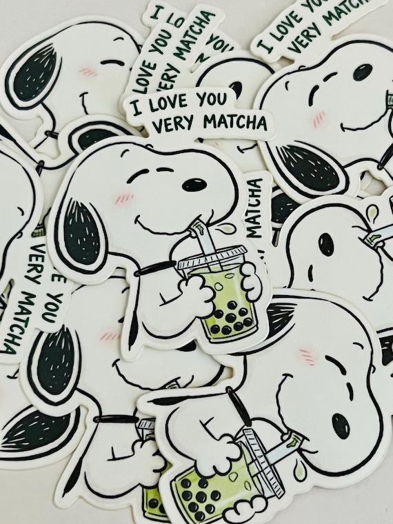 I Love You Very Matcha Snoopy Sticker