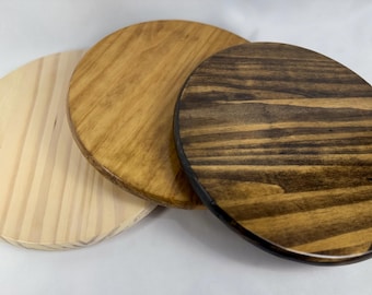 Mesa giratoria de madera de pino hecha a mano: decoración rústica de mesa de granja