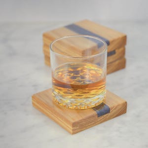 Wood and Epoxy Resin Coasters – Personalized Handmade Drink Coaster Set – Unique Gift for Housewarming & Weddings