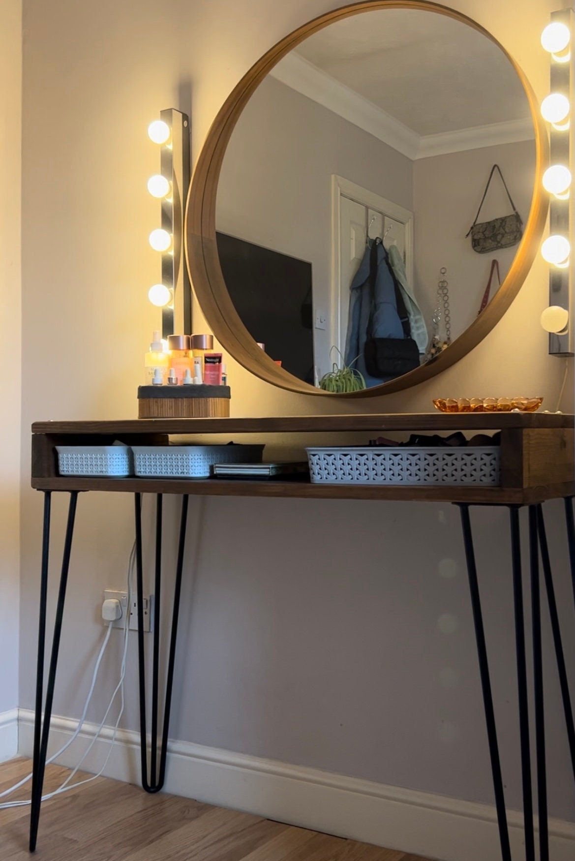 HANDMADE WOODEN VANITY With 4 Hairpin Legs Console Etsy UK