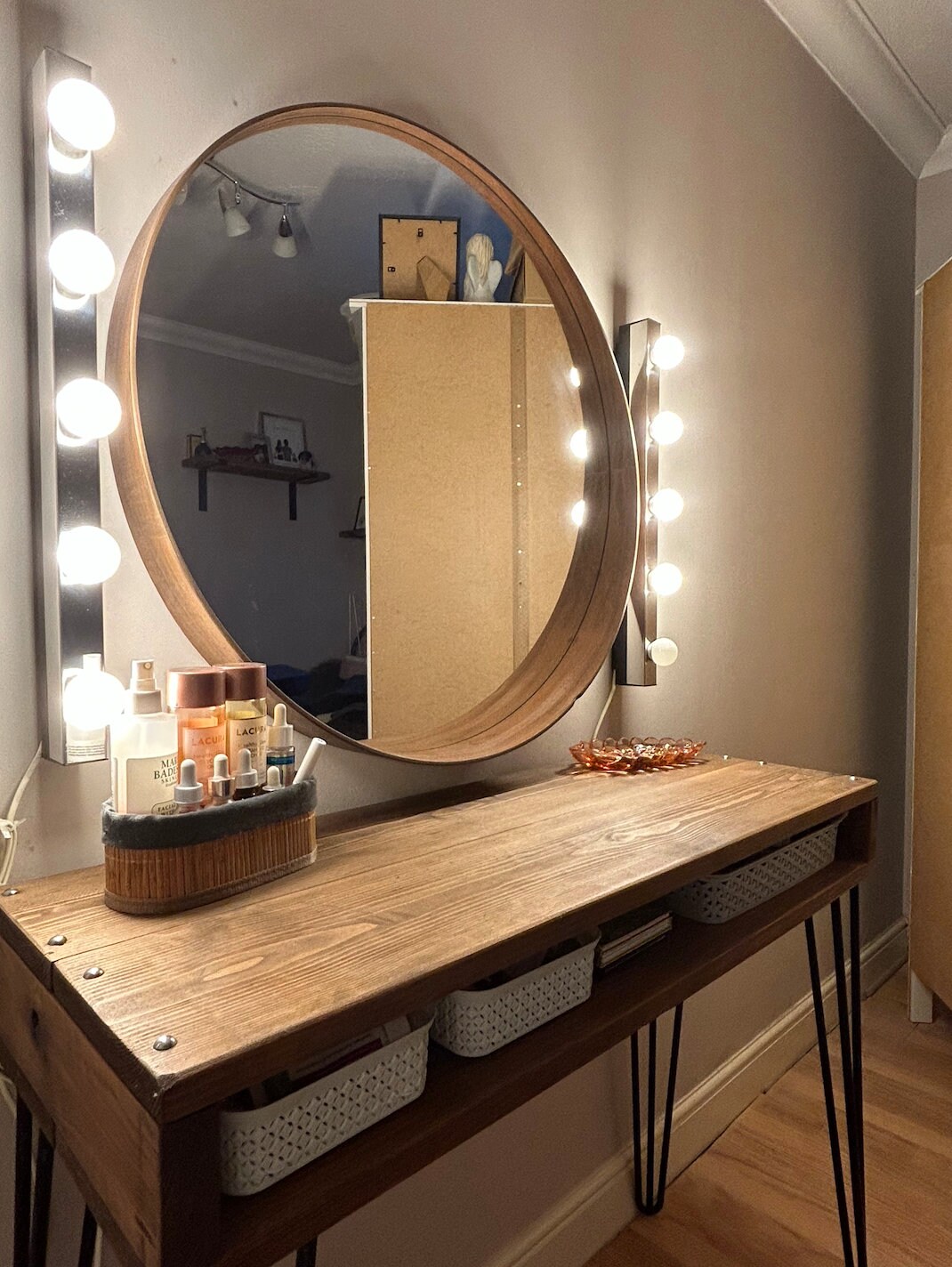 HANDMADE WOODEN VANITY With 4 Hairpin Legs Console Etsy UK