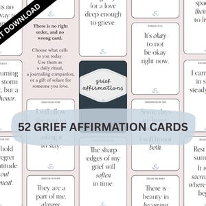 Trauer Affirmation Karten | Trost & Heilung nach Verlust | Trauer Geschenk, Trauer Unterstützung, Printable Deck