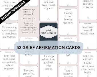 Grief Affirmation Cards | Comfort & Healing After Loss | Sympathy Gift, Bereavement Support, Printable Deck