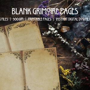 Printable Blank Grimoire Spellbook Page Templates | Blank & Lined ...