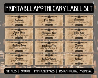 66 Apothecary Labels | Digital Download | Witchy Labels | Herbs & Spices | Potion ingredients | Personal Use