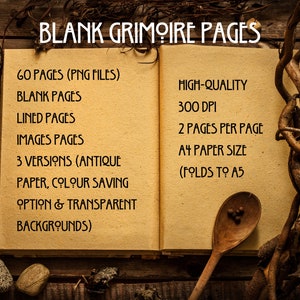 Printable Blank Grimoire Spellbook Page Templates | Blank &amp; Lined ...