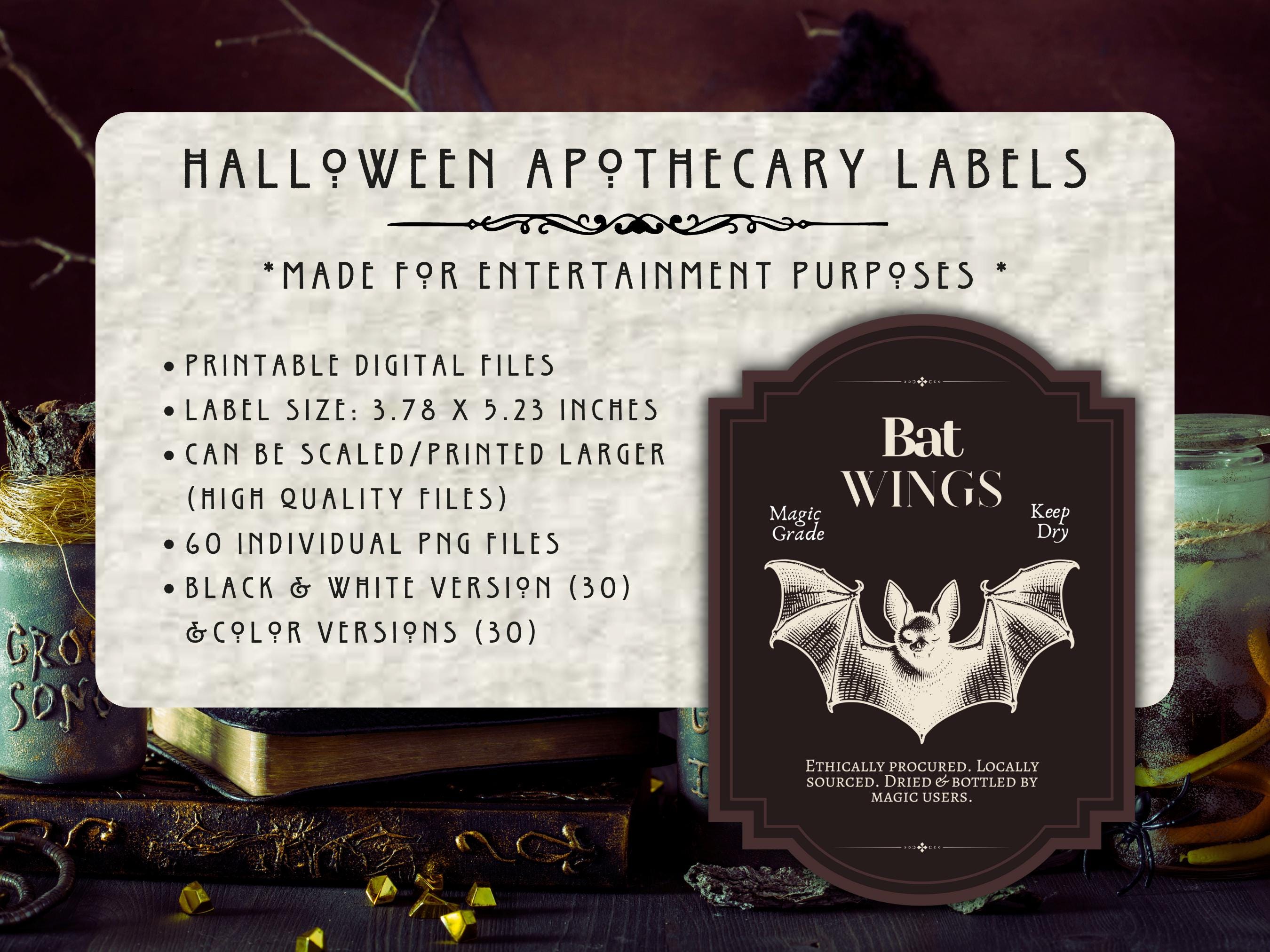Printable Apothecary Label Set for Halloween | 3.78 X 5.23 Inches ...