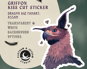Griffon Kiss-Cut Stickers | Dragon Age FanArt - Assan | White & Transparent Options | 2 Sizes