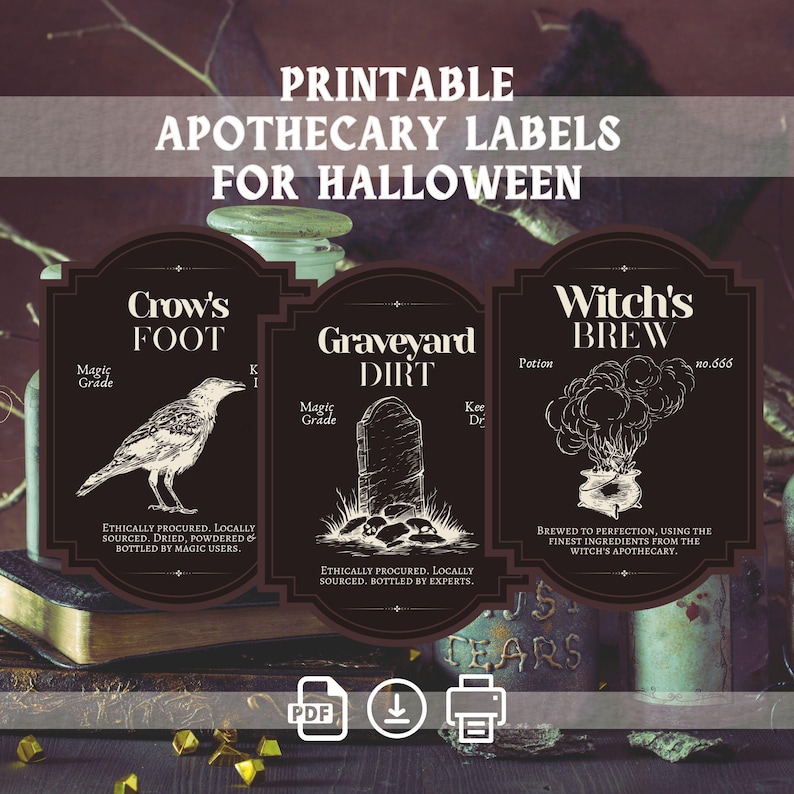 Printable Apothecary Label Set for Halloween | 3.78 X 5.23 Inches ...
