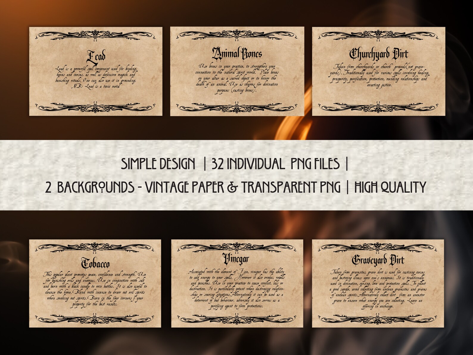32 Black Magic Apothecary Labels: Printable Spell Ingredients (digital ...