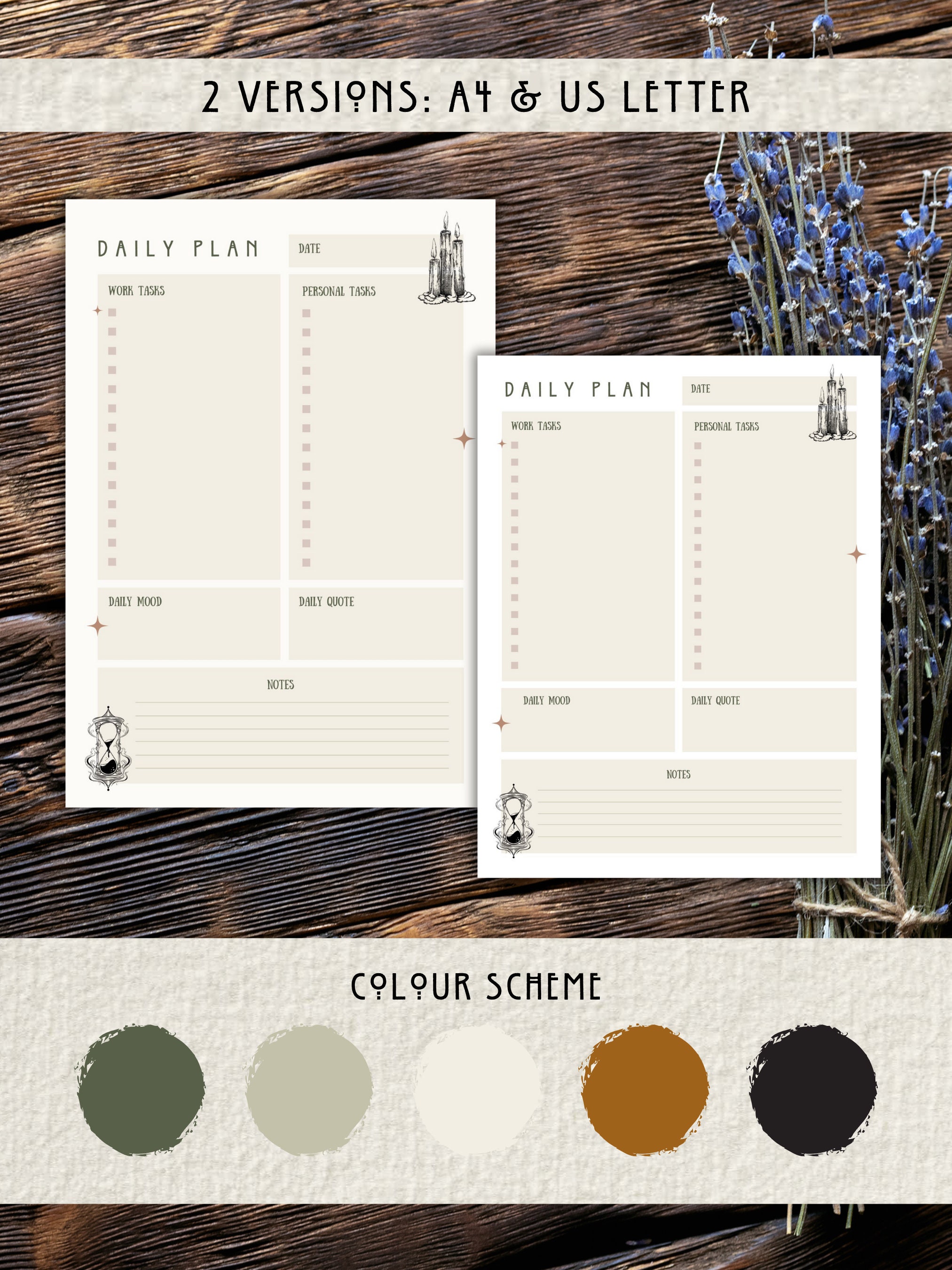 Basic Printable Witchy Planner Pages | PDF & JPG | 8 Pages | 2 Page ...